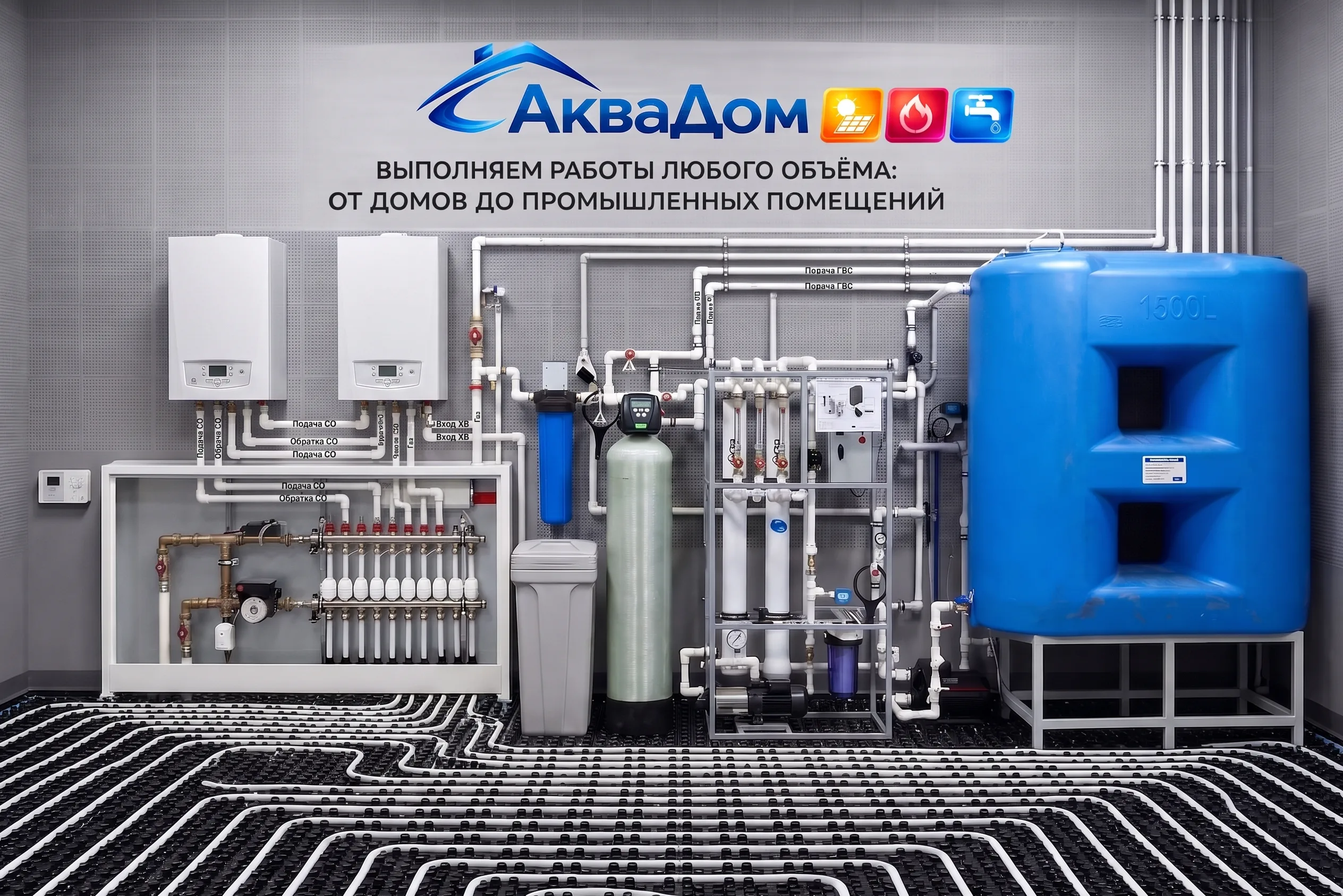 Тёплый пол и водоснабжение — АкваДом
